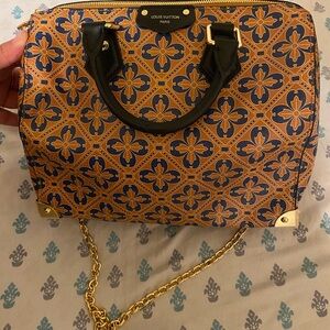 Louis Vuitton Orange and Blue Floral Satchel